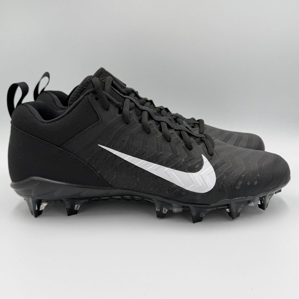 Nike Alpha Menace Pro 2 Low Football Cleats Black White Men's Size 12